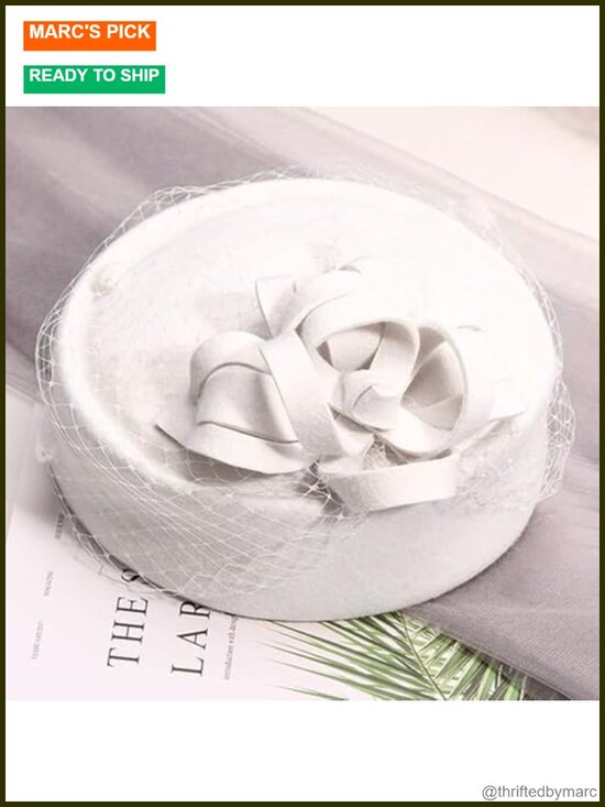 100% Wool Felt Cloche Bucket Bowler Hat Winter Vintage Bow Fedora Fascinator main image 6